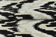 Heavyweight Vintage Black White Beige Wavy Ikat Pattern Chenille Woven Upholstery Fabric For Chair|Raised Abstract Geometric Jacquard Fabric