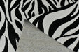 Heavy Weight Luxury Black and White Zebra Skin Cut Velvet Upholstery Fabric For Chair Sofa|Abstract Geometric Wild Animal Furniture Fabric