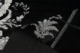 Clearance Sale!French Royal Sliver Embroidered Floral on Black Cut Velvet Fabric For Curtain Chair|Heavyweight Elegant Furniture Fabric