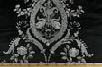 Clearance Sale!French Royal Sliver Embroidered Floral on Black Cut Velvet Fabric For Curtain Chair|Heavyweight Elegant Furniture Fabric