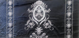 Clearance Sale!French Royal Sliver Embroidered Floral on Black Cut Velvet Fabric For Curtain Chair|Heavyweight Elegant Furniture Fabric