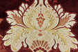 Clearance Sale!Heavy Weight Vintage Red Gold Large Scale Floral Embroidered Cut Velvet Upholstery Fabric|Luxury Fabric For Curtain Chair