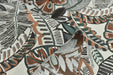 Heavy Weight Vintage Green Rust Brown Botanical Leaves Upholstery Fabric For Chair|Tropical Woven Cushion Fabric|Farmhouse Country Fabric