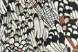 Heavy Weight Vintage Feather Jacquard Upholstery Fabric For Chair|Abstract Bird Feather Design|Black White Rust Brown Sofa Fabric