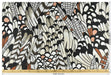 Heavy Weight Vintage Feather Jacquard Upholstery Fabric For Chair|Abstract Bird Feather Design|Black White Rust Brown Sofa Fabric
