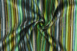 Heavy Wight Multi-Colored Green Blue Striped Cut Velvet Upholsetry Fabric For Chair|Charteuse Green Gold Black Furniture and Drapery Fabric