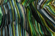 Heavy Wight Multi-Colored Green Blue Striped Cut Velvet Upholsetry Fabric For Chair|Charteuse Green Gold Black Furniture and Drapery Fabric