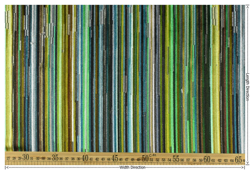 Heavy Wight Multi-Colored Green Blue Striped Cut Velvet Upholsetry Fabric For Chair|Charteuse Green Gold Black Furniture and Drapery Fabric