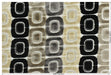 Heavy Weight Milti-Colored Black Cream Grey MCM Circular Geometric Raised Cut Velvet Upholstery Fabric for Chair|Vintage Furniture Fabric