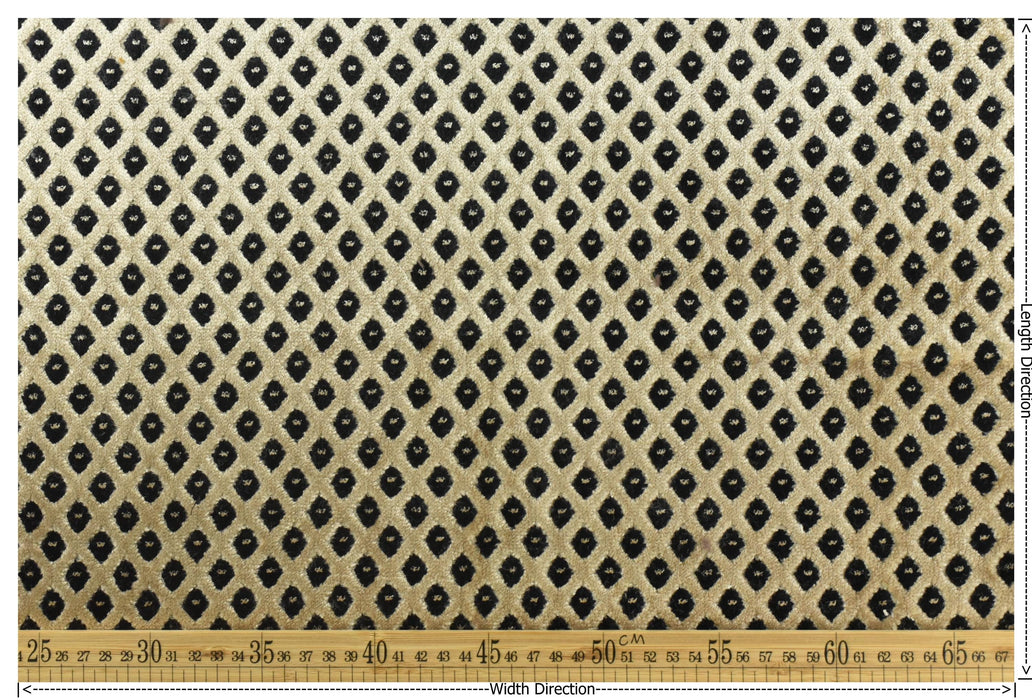 Heavy Weight Vintage Black and Beige Small Diamond Pattern Geometric Raised Cut Velvet Upholstery Fabric For Chair|Luxury Furniture Fabric