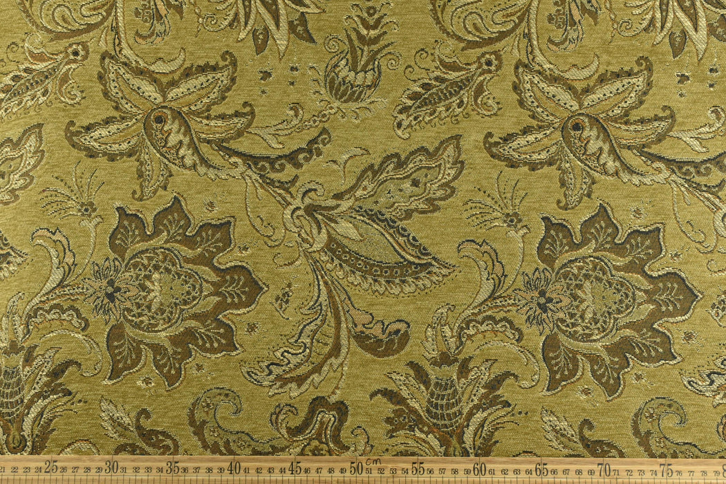 Heavy Weight Mid Century Modern Vintage Floral Chenille Upholstery Fabric For Chair|Retro Rust Gold Durable Farmhouse Furniture Fabric