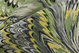 Heavy Weight Vintage Weavy Bird Feather Jacquard Upholstery Fabric For Chair|Abstract Geometric Animal Feather Design Green Yellow Black