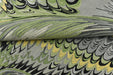 Heavy Weight Vintage Weavy Bird Feather Jacquard Upholstery Fabric For Chair|Abstract Geometric Animal Feather Design Green Yellow Black