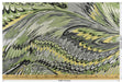 Heavy Weight Vintage Weavy Bird Feather Jacquard Upholstery Fabric For Chair|Abstract Geometric Animal Feather Design Green Yellow Black