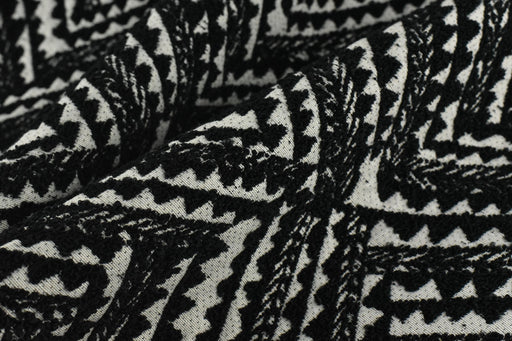 Heavy Weight Black White Abstract Geometric Boucle Upholstery Fabric For chair|Boho Tribal Home Decor Fabric For Cushion Ottoman