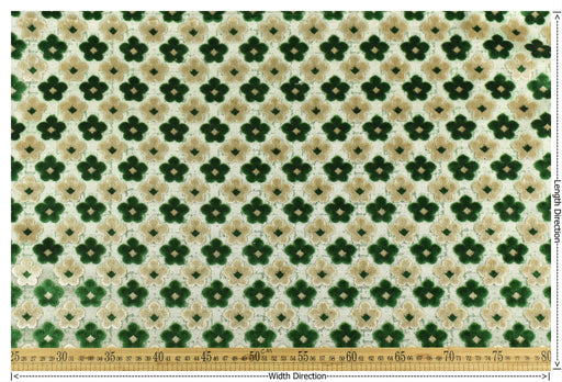 Heavy Weight Textured Floral Cut Velvet Upholstery Fabric Green Beige|Vintage Fabric for Chair|Style Raised Pattern|Interior Designer Fabric