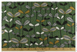 Heavy Weight Green Botanical Sprouting Leaves Upholstery Fabric|Vintage Floral Black White Mustard|Modern Nature-Inspired Fabric By Yard