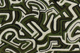 Heavy Weight Olive Green Black White Abstract Labyrinth Upholstery Fabric|Geometric Maze Pattern for Chair|Modern Designer Fabric By Yard