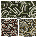 Heavy Weight Olive Green Black White Abstract Labyrinth Upholstery Fabric|Geometric Maze Pattern for Chair|Modern Designer Fabric By Yard