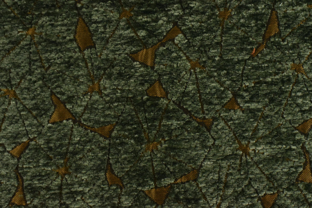 Heavy Weight Rust Gold Bronze Chenille Jacquard Upholstery Fabric|Abstract Geometric Pattern for Chair|Luxury Fabric For Sofa Headboard