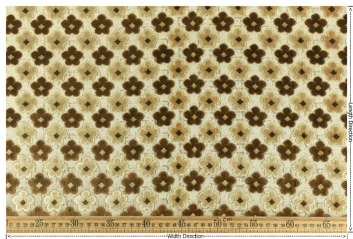 Heavy Weight Textured Gold Brown Floral Cut Velvet Upholstery Fabric|Vintage Fabric for Chair|Style Raised Pattern|Interior Designer Fabric