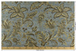 Heavy Weight Mid Century Modern Vintage Floral Chenille Upholstery Fabric For Chair|Retro Blue Gold Durable Farmhouse Furniture Fabric