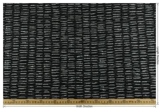 Heavy Weight Black Grey Stylish Linen Blend Abstract Stripe Upholstery Fabric|Modern Geometric Textured Sofa Cushion Fabric 55"W/925GSM