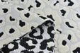 Heavy Weight Black Cream 3D Raised Leopard Jacquard Upholstery Fabric For Chair |Vintage Abstract Geometric Wild Animal Print for Ottoman