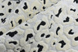 Heavy Weight Black Cream 3D Raised Leopard Jacquard Upholstery Fabric For Chair |Vintage Abstract Geometric Wild Animal Print for Ottoman