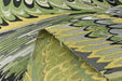 Heavy Weight Vintage Weavy Bird Feather Jacquard Upholstery Fabric For Chair|Abstract Geometric Animal Feather Design Green Yellow Black