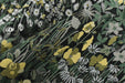 Heavy Weight Vintage Green Yellow White Botanical Floral Upholstery Fabric For Chair Ottoman|Wild Garden Natural Flower Home Decor Fabric