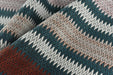 Heavy Weight Teal Green Geometric Chevron Stripe Woven Upholstery Fabric|Bohemian Textured Zig-Zag for Chair|Durable Designer Fabric by Yard
