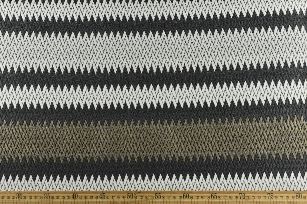 Heavy Weight Teal Green Geometric Chevron Stripe Woven Upholstery Fabric|Bohemian Textured Zig-Zag for Chair|Durable Designer Fabric by Yard