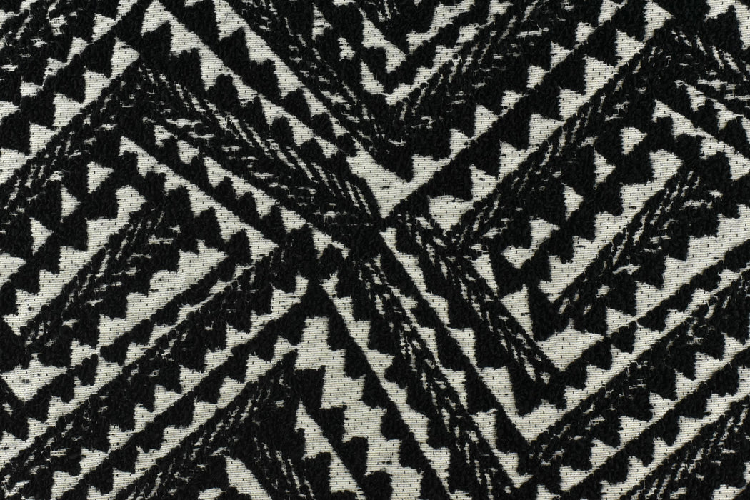 Heavy Weight Black White Abstract Geometric Boucle Upholstery Fabric For chair|Boho Tribal Home Decor Fabric For Cushion Ottoman