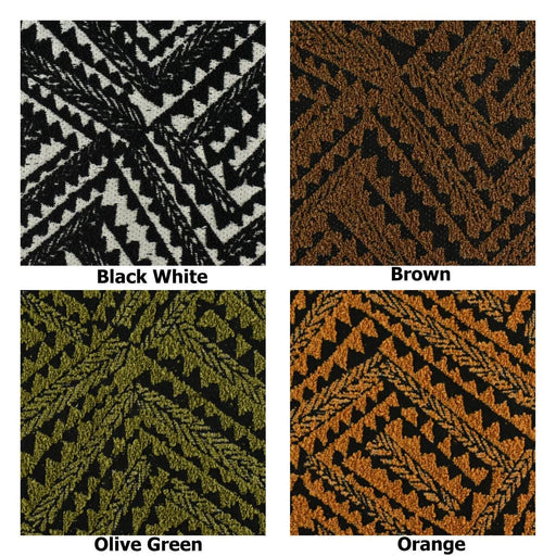 Heavy Weight Black White Abstract Geometric Boucle Upholstery Fabric For chair|Boho Tribal Home Decor Fabric For Cushion Ottoman