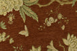 Heavy Weight Mid Century Modern Rust and Green Bird Floral Chenille Upholstery Fabric For Chair|Botanical Animal Flower Furniture Fabric
