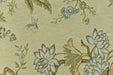 Heavy Weight Mid Century Modern Pale Sage Green Bird Floral Chenille Upholstery Fabric For Chair|Botanical Animal Flower Furniture Fabric