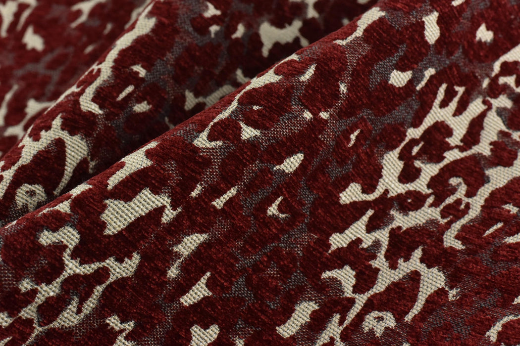 Heavy Weight Rust Red Leopard Jacquard Upholstery Fabric For Chair|Abstract Geometric Animal Print Fabric|Designer Fabric BY Yard-7 Colors