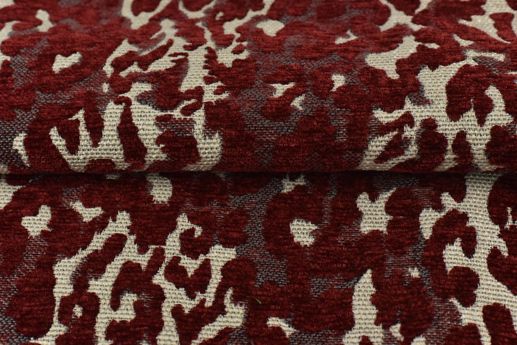 Heavy Weight Rust Red Leopard Jacquard Upholstery Fabric For Chair|Abstract Geometric Animal Print Fabric|Designer Fabric BY Yard-7 Colors