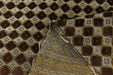 Heavy Weight Luxury Lucky Clover Cut Velvet Jacquard Fabric For Chair|Gold Brown Geometric Furniture Upholstery|Heavy Duty Vintage Fabric