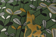 Heavy Weight Green Botanical Sprouting Leaves Upholstery Fabric|Vintage Floral Black White Mustard|Modern Nature-Inspired Fabric By Yard