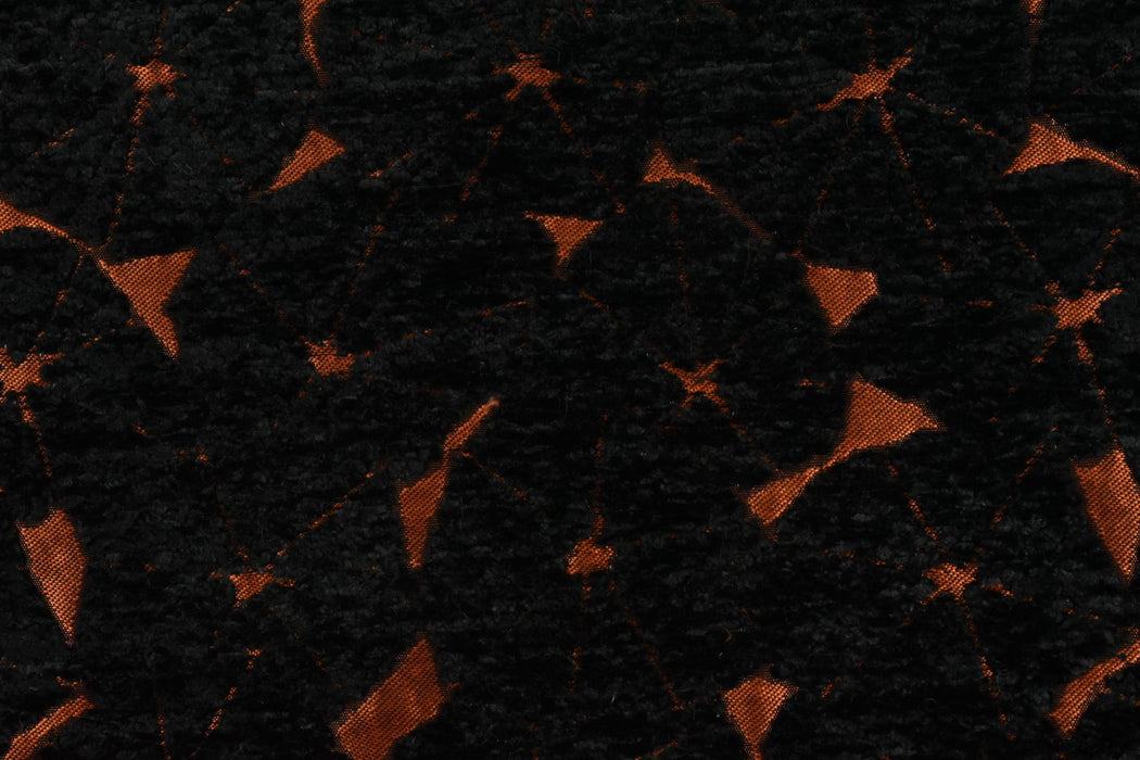 Heavy Weight Rust Gold Bronze Chenille Jacquard Upholstery Fabric|Abstract Geometric Pattern for Chair|Luxury Fabric For Sofa Headboard