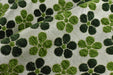 Heavy Weight Green Four-Leaf Clover Floral Pattern Chenille Jacquard Upholsetry Fabric For Chair|Thick Plush Texture Furniture Reupholstery