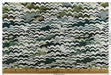 Heavy Weight Blue Green Wave Mountain Jacquard Fabric|Multi-Colored Luxury Sofa Fabric for Modern Farmhouse Decor|Olive Forest Green Fabric
