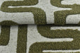 Heavy Weight Dark Olive Green Abstract Geometric Boucle Fabric For Chair Ottoman|Raised Jacquard Texture for Sofa Upholstery