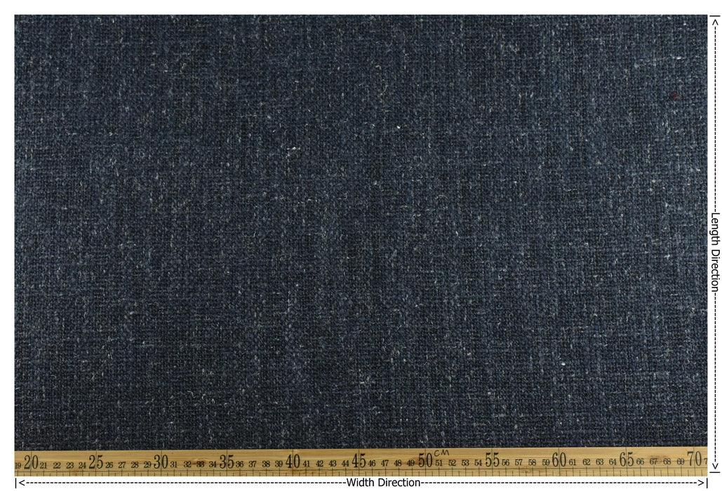 Heavy Weight Linen Blend Navy Blue Upholsetry Fabric|Modern Textured Woven Fabric For Dining Chair|Fabric By The Yard