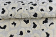 Heavy Weight Black Cream 3D Raised Leopard Jacquard Upholstery Fabric For Chair |Vintage Abstract Geometric Wild Animal Print for Ottoman