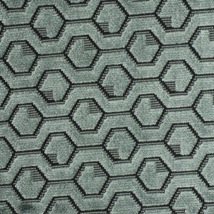 Heavy Weight Vintage Gold Black 3D Honeycomb Geometric Cut Velvet Jacquard Upholstery Fabric For Chair|High-End Villa Furniture Fabric