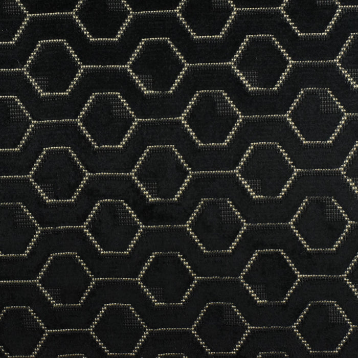 Heavy Weight Vintage Gold Black 3D Honeycomb Geometric Cut Velvet Jacquard Upholstery Fabric For Chair|High-End Villa Furniture Fabric