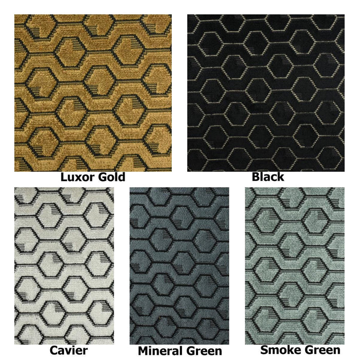 Heavy Weight Vintage Gold Black 3D Honeycomb Geometric Cut Velvet Jacquard Upholstery Fabric For Chair|High-End Villa Furniture Fabric